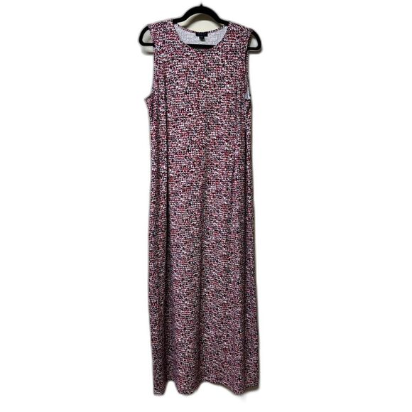 J. JILL Wearever Collection Black/Red/White Maxi Dress, Sz M Tall - Picture 2 of 8